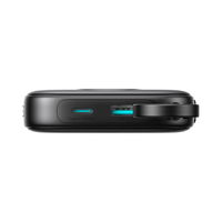Išorinė baterija su Lightning ir USB-C laidais, juoda, 10000 mAh