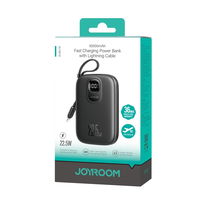 Išorinė baterija su Lightning ir USB-C laidais, juoda, 10000 mAh