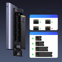 SSD diskų dėklas sidabrinis M.2 NVMe/SATA tipo