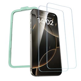 Grūdinto stiklo apsauga su rėmeliu iPhone 16 Pro Max (2 vnt.)