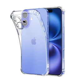 Telefono dėklas iPhone 16 Plus modeliui – skaidrus, smūgiams atsparus