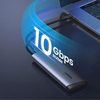 Išorinis SSD diskų dėklas sidabrinis, M.2 NVMe PCIe