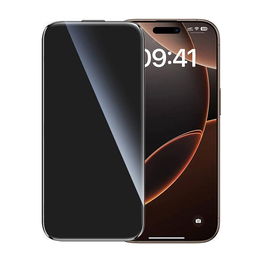 Grūdintas privatumo stiklas su rėmeliu iPhone 16 Pro Max telefonui