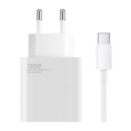 Sieninis USB įkroviklis su USB-C laidu, baltas, 120 W