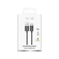 Įkrovimo ir duomenų perdavimo laidas juodas 2 m USB-A į microUSB