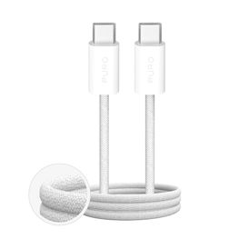 Baltas 3 m USB-C į USB-C pintas įkrovimo laidas 60W