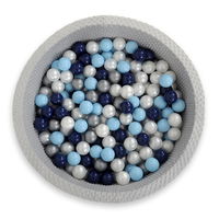 Tamsiai mėlyni plastikiniai kamuoliukai sausam baseinui 50 vnt.