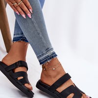 Juodos moteriškos sandalės su lipdukais Vinceza (BSB37614)