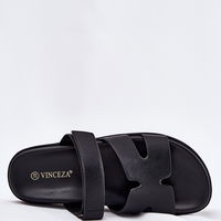 Juodos moteriškos sandalės su lipdukais Vinceza (BSB37614)