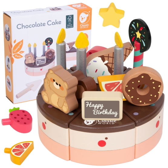 Medinis gimtadienio tortas vaikams su pjaustymo rinkiniu (19 dalių)