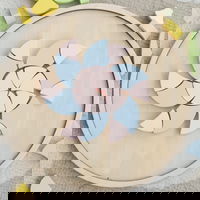 Montessori medinė mandala mozaika vaikams, pastelinių spalvų