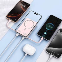 Rožinis belaidis MagSafe išorinis akumuliatorius 10000 mAh