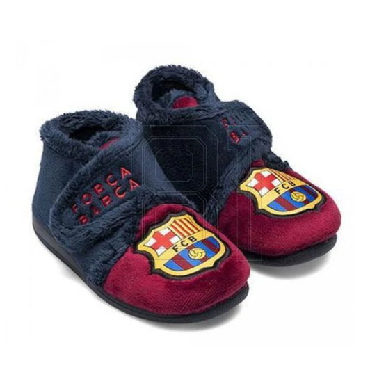 Vaikiškos šiltos šlepetės su FC Barcelona emblema tamsiai mėlynos-raudonos (SW1523741)