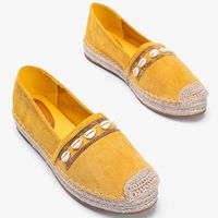 Moteriškos garstyčių spalvos espadrilės su kriauklelėmis Sea Side (PHT54776)