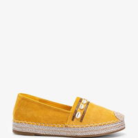 Moteriškos garstyčių spalvos espadrilės su kriauklelėmis Sea Side (PHT54776)