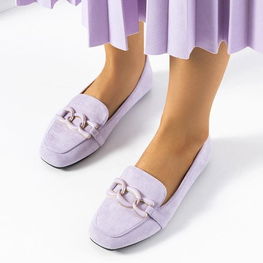 Mokasinai moterims violetiniai su grandinėle Primohurt