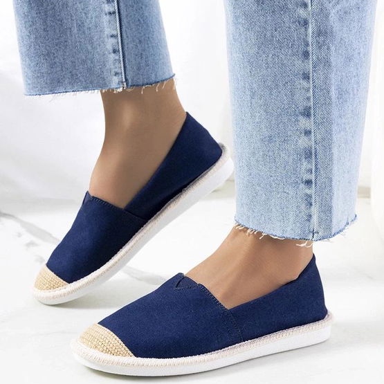 Moteriškos tamsiai mėlynos drobinės espadrilės vasarai Tanner (PHT55155)