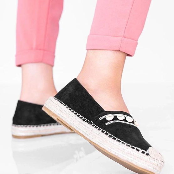Moteriškos juodos espadrilės su kriauklelėmis Sea Side (PHT54773)