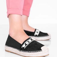 Moteriškos juodos espadrilės su kriauklelėmis Sea Side (PHT54773)