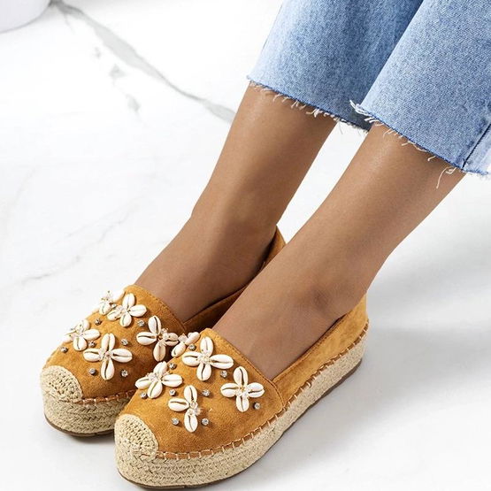 Moteriškos rudos espadrilės su platforma ir kriauklėmis Paffen (PHT55159)