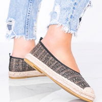 Laisvalaikio rudi espadriliai su auksine siūle Zoey (PHT54790)