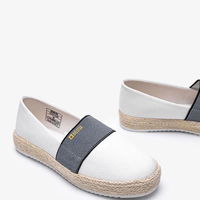 Moteriškos baltos drobinės espadrilės su platforma Big Star (PHT54812)