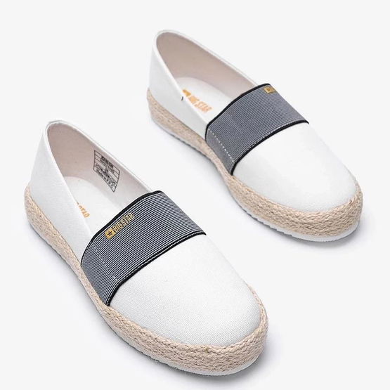 Moteriškos baltos drobinės espadrilės su platforma Big Star (PHT54812)