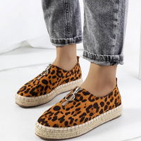 Moteriškos rudos espadrilės su leopardiniu raštu ir užtrauktuku Verneli (PHT55352)