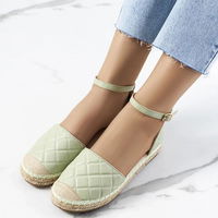 Moteriškos žalios vasarinės espadrilės su dirželiu Faiza (PHT55353)