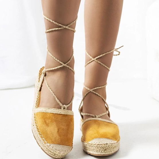 Moteriškos rudos vasarinės espadrilės su raišteliais Gianne (PHT55232)