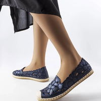 Moteriškos tamsiai mėlynos vasarinės ažūrinės espadrilės Lamarre (PHT56856)