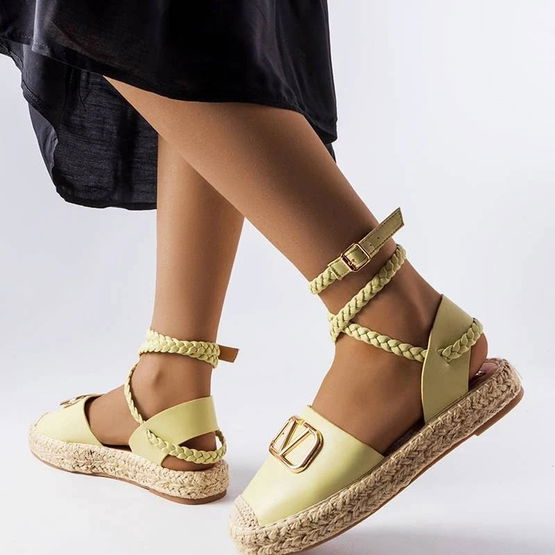 Moteriškos žalios espadrilės su raišteliais ir platforma Parent (PHT56739)