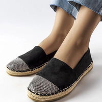 Moteriškos juodos espadrilės vasarai su blizgia nosele Magali (PHT57312)