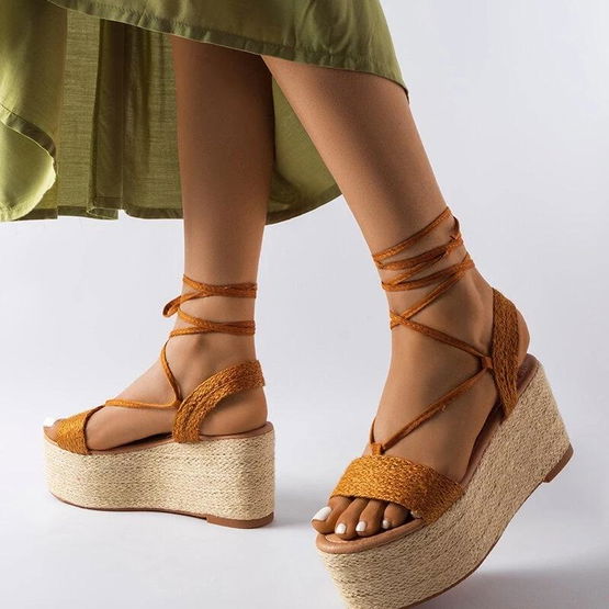 Moteriškos rudos espadrilės su platforma vasarai Silvetta (PHT58286)