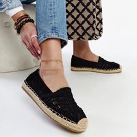 Moteriškos juodos vasarinės ažūrinės espadrilės Gordana (PHT59051)