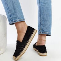 Moteriškos juodos vasarinės ažūrinės espadrilės Gordana (PHT59051)