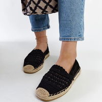 Moteriškos juodos vasarinės ažūrinės espadrilės Gordana (PHT59051)