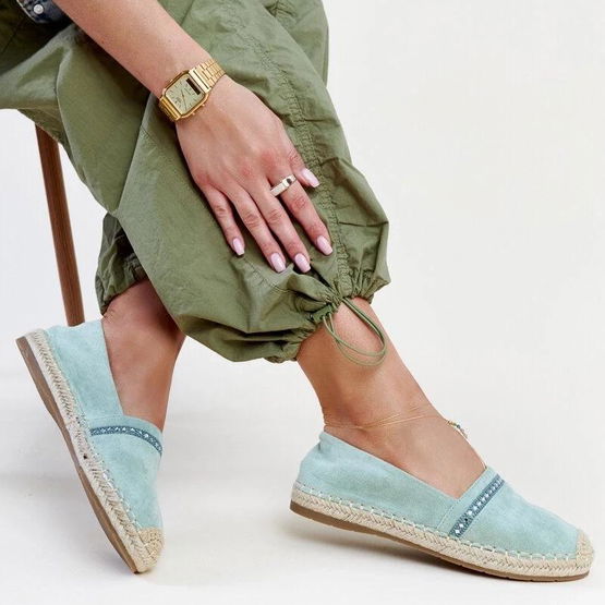 Moteriškos žalios espadrilės su cyrkoniais Abia (PHT59573)