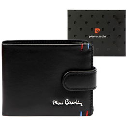 Vyriška juoda odinė piniginė su spaude Pierre Cardin (GG56265)