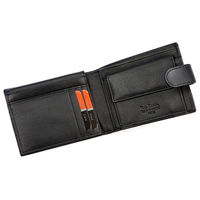 Vyriška juoda odinė piniginė su užsegimu Pierre Cardin (GG56254)