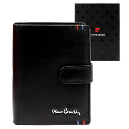 Vyriška juoda odinė piniginė su užsegimu Pierre Cardin (GG56261)