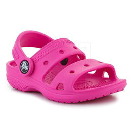 Vaikiškos rožinės sandalės iš gumos su dirželiu Crocs