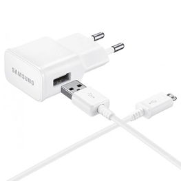 Sieninis įkroviklis su MicroUSB laidu, baltas, 8W, Samsung