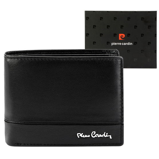 Vyriška juoda odinė piniginė su skyreliais Pierre Cardin (GG56244)