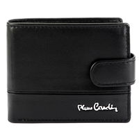 Odinė juoda piniginė su užsegimu Pierre Cardin (GG56250)