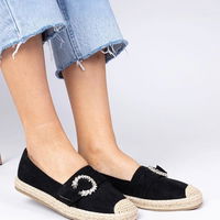 Moteriškos juodos espadrilės su cirkoniais Maruta (PHT63992)