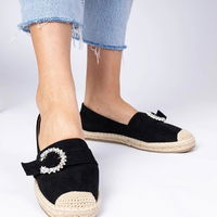Moteriškos juodos espadrilės su cirkoniais Maruta (PHT63992)