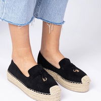 Moteriškos juodos espadrilės su platforma Elviola (PHT63997)