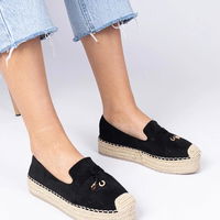 Moteriškos juodos espadrilės su platforma Elviola (PHT63997)