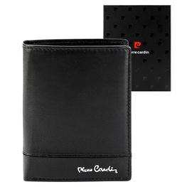 Vyriška juoda odinė piniginė su skyreliais Pierre Cardin (GG56241)